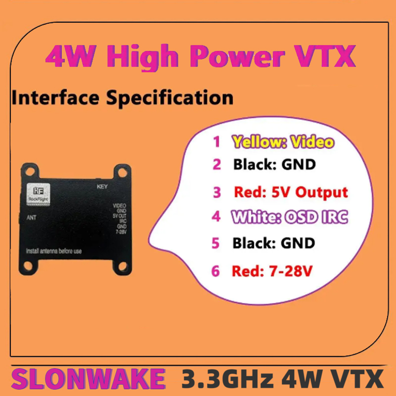 SLONWAKE FPV 3.3G 16CH 4000mW  - Receiver Rc Drone 评论和价格