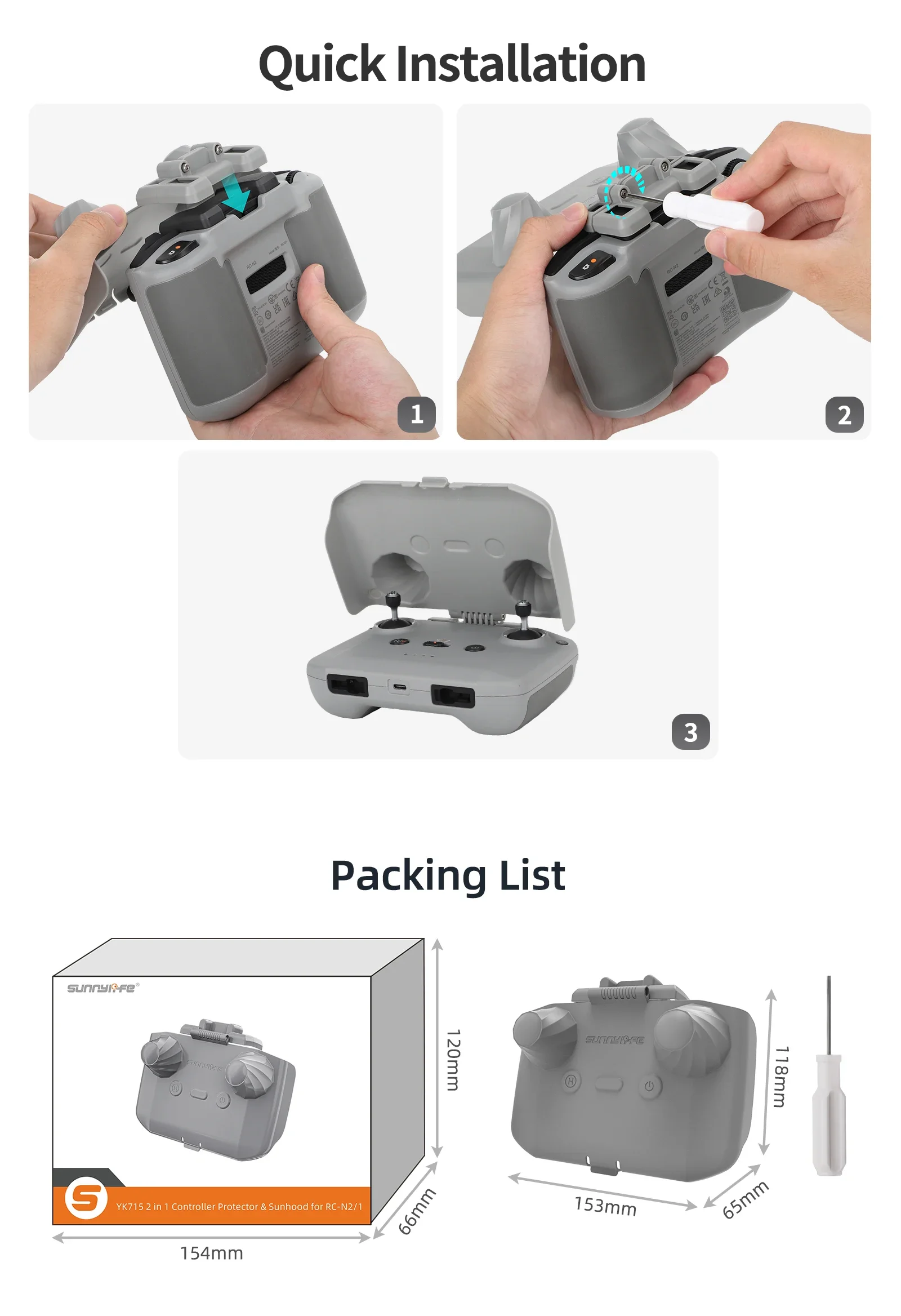 2 in 1 Controller Protector Su - Drone Dji Rc 3 评论和价格