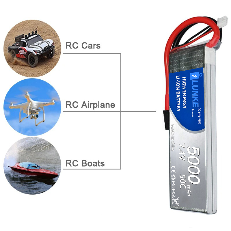 Batterie Lipo 2S 7.4V 5000mAh  - Drone Avion Rc 评论和价格