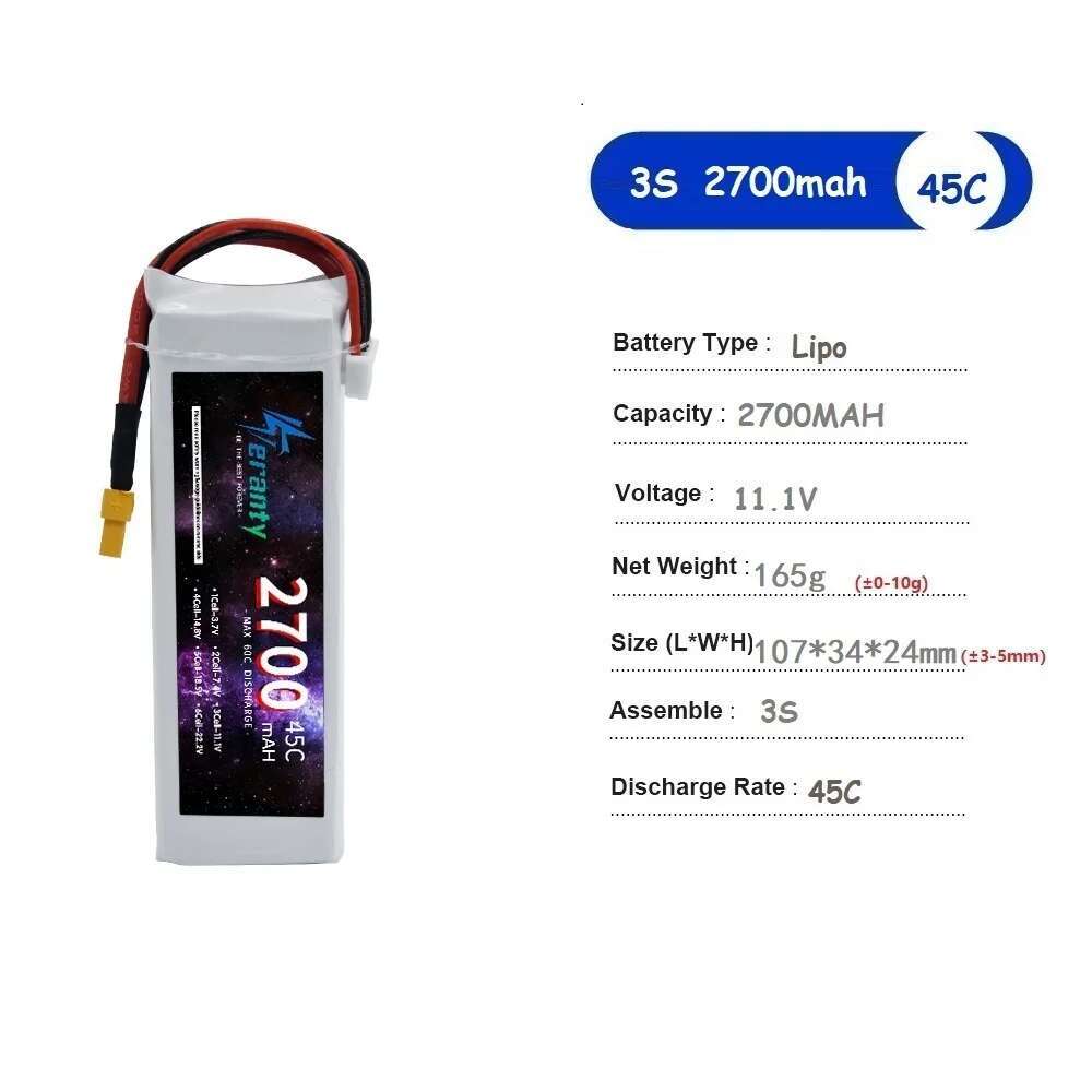 TERANTY 2700 MAH 45C 3S batter - Drone Avion Rc 评论和价格